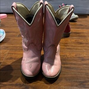 Girls Pink Cowtown Western Cowboy Boots (10/11)